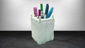 Resim 2 Adet Kalemlik Deniz Feneri Model Poliresin Ofis Gereci 7x7x12cm Çok Renkli 