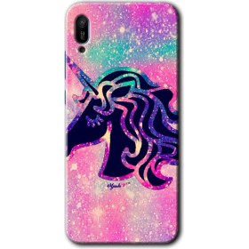 Resim Bera Aksesuar Huawei Y6 2019 Kılıf Hd Desen Baskılı Arka Kapak - Unicorn Kristal 