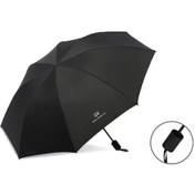 Resim Xuweiwei Siyah Uv Korumalı Manuel Katlanır Şemsiye Dayanıklı Rüzgar Ve Güneşlik 