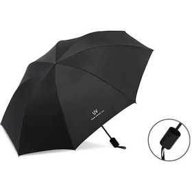 Resim Xuweiwei Siyah Uv Korumalı Manuel Katlanır Şemsiye Dayanıklı Rüzgar Ve Güneşlik 