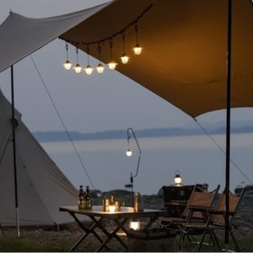 Resim Kamp Lambası Feneri Vintage LED Kamp Feneri Suya Dayanıklı 4.000 mAh Açık Yürüyüş için Kamp Işık Lambası Elektrik Kesintisi Acil Ev Arka Bahçe Verandası Balkon Teras -30 Derece 