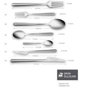 Resim Karaca Elegance New Boreas Platin 12 Kişilik 84 Parça Çatal Kaşık Bıçak Takımı 