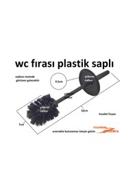 Resim Wc Tuvalet Fırçası Plastik Sap Siyah Renk Temizleme Fırçası 