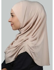 Resim Altobeh Hazır Türban Büzgülü Pileli Pratik Eşarp Tesettür Hijab - Namaz Örtüsü - Bej 