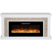 Resim Tektes Elektrikli Şömine Taşlı Kasalı 150 CM 8 Renkli Wifili 