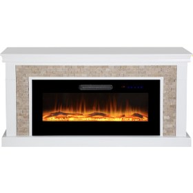 Resim Tektes Elektrikli Şömine Taşlı Kasalı 150 CM 8 Renkli Wifili 