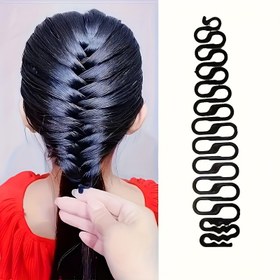 Resim 2/4 adet Sihirli Saç Şekillendirme Aracı Seti - Balık Kemikleri, Ponytail ve Yelek Şekilli Aksesuarlar, Dayanıklı Plastik, Tüm Saç Tipleri için Basit Şekillendirme, Makyaj, Yüz Saçları ve Yapışkanlar 