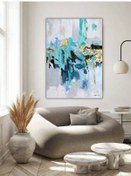 Resim Yağlı Boya Tablo %100 El Yapımı 75cmx100cm Soyut Yaldız 