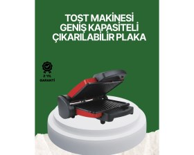 Resim 2000 Watt Teflon Tost Makinesi – Geniş Plaka, Ayarlanabilir Isı, Kolay Temizlik 