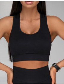 Resim Mansen Spor Sütyeni Ve Fitness İçin Poynteli Üst 349999559 Siyah 