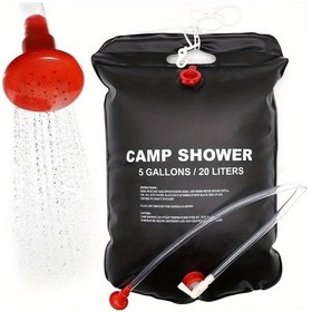 Resim Willowhaven 5.28 Galon Portatif Güneş Enerjili Duş Çantası Siyah Kamp Duşu Hortum Ve Başlık 1 Adet Siyah Kampçılık Eşyaları Duş Çantası 