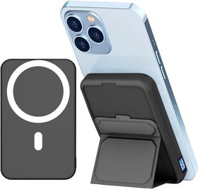 Resim Manyetik Kablosuz Şarj Powerbank 10000mAh, Standlı Manyetik Hızlı Power Bank, Taşınabilir Şarj Cihazı Kablosuz Şarj ve PD 22,5 W USB-C for iPhone14 /13/12/ Pro Max (siyah) 