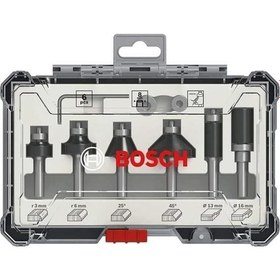 Resim Bosch Pro Freze Seti Karışık 6 Parça 8 mm Şaftlı 