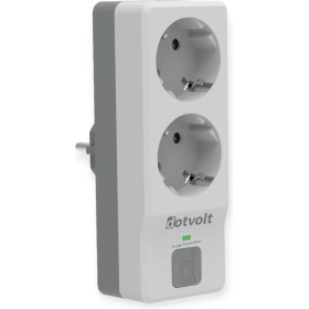 Resim Dotvolt İkili Akım Korumalı Priz Beyaz Anahtarlı Surge Hunter 1050 Joule 