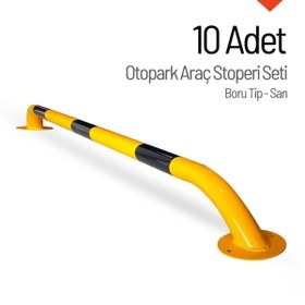 Resim Soylu Grup Kent ve Bahçe Mobilyaları OtoPark Araç Stoperi Sarı 200x13 cm – 10'lu Set 