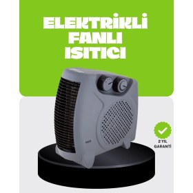 Resim Fırsatkolik Güvenli Elektrikli Fanlı Isıtıcı Termostatlı Hızlı Isıtma 