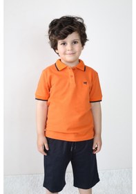 Resim Pike Tişört/gab Şortlu Takım 2-9 Yaş Oranj - Lacivert 