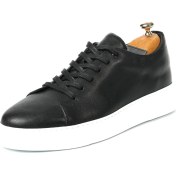 Resim Tetri Marcellus Model Gerçek Deri Erkek Siyah Casual Ayakkabı - Erkek Siyah Sneaker 