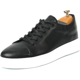 Resim Tetri Marcellus Model Gerçek Deri Erkek Siyah Casual Ayakkabı - Erkek Siyah Sneaker 