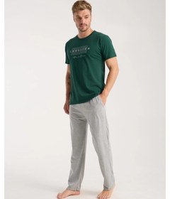 Resim Giyim Erkek Yeşil Kısa Kol Pijama Takımı Yeşil 