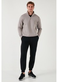 Resim Buratti Pamuklu Regular Fit Normal Bel Cepli Erkek Eşofman Altı 5908060 Siyah 
