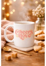 Resim Cheers Love Kupa Model 31 - Sevimli Tasarım, Sıcacık Kahve Keyfi - Özel Tasarım Porselen Kupa Renkli 