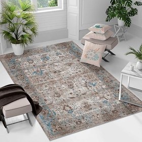 Resim Monnhein Yıkanabilir Halı ve Yolluk - Kaymaz Tabanlı Salon Halısı, Mutfak Halısı, Modern Dijital Baskı Tasarım(0116) 