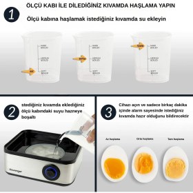 Resim Rowenger 08-Egg 8'li Yumurta Pişirme Makinesı Yumurta Haşlama Makinesı Otomatik Kapanma 