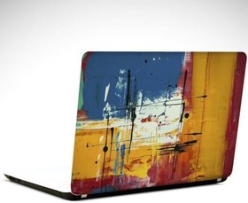 Resim Sarı Pembe Detaylar Soyut Laptop Sticker 15.6 inch (38X27CM) 