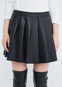 Resim O'stın Pliseli Mini Tekstil Etek 171767265 Siyah 