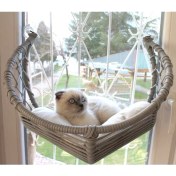 Resim Lüxperi Kedi Cam Yatağı & Cam Askılı Vantuzlu Kedi Yatağı 