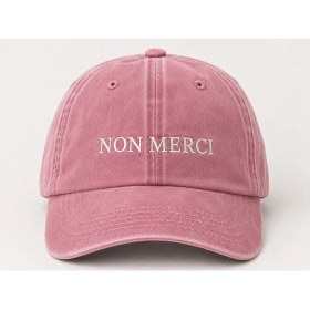 Resim "non Mercı" Minimal Nakışlı Vintage Yıkamalı Beyzbol Şapkası 