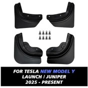 Resim Honeybeeshop 2025 Tesla Model Y 4 Parça Tam Set Çamurlukları Ağır Hizmet Tipi Siyah Sıçrama Koruyucular Kolay Montaj Klipsli Juniper Trim Uygun 