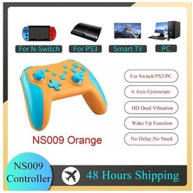 Resim Orange-ns009 Bluetooth Oyun Denetleyicisi Kablosuz Gamepad Nintendo Anahtarı Konsolu Ps3 Pc Windows 7 10 Çift Titreşim Joystick 