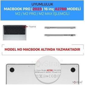 Resim NovStrap Apple Uyumlu MacBook Pro 2023 16 inç M2 Pro/Max A2780 ile Kılıf Sert Parlak Koruma Kapak 