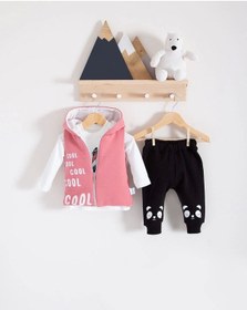 Resim Babydonat Yelekli 3 Lü Kız Bebek Takımmmmm Pembe 