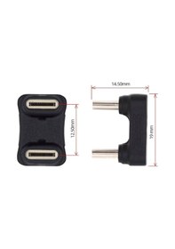 Resim Type-c To Type-c 180 Dirsek Adaptör 65w Hızlı Şarj & 480mbps Veri Aktarımı Erkek - Erkek Uçlu 