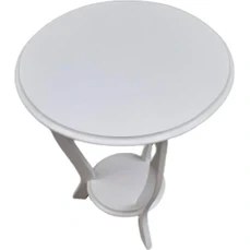 Resim Bengi Ticaret Fiskos 3AYAK Çiçeklik Sehpa Parlak Beyaz Lake Boya Çift Kat Ahşap Mdf Tabla 