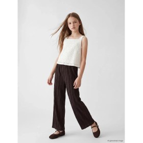 Resim LC Waikiki Lcw Kids Kahverengi Kız Çocuk Geniş Paça Dokulu Pantolon 