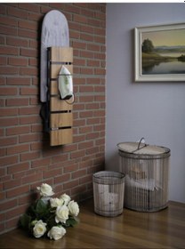 Resim Ütü Masası Papatya Duvara Monte Katlanabilir Ütü Masası Pratik Sağlam Metal Yapılı Kahverengi 