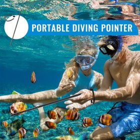 Resim 1 Adet HiTurbo Alüminyum Alaşımlı Dalış Çubuğu - Ayarlanabilir İp ve Gürültü Yapıcı ile 34.04cm Ölçülü Istakoz İşaretleme, Karışık Renkli Su Altı İletişim & Deniz Yaşamı Yöneltici için Dalış Güvenlik Ekipmanı, Scuba Dalış Aksesuarları 