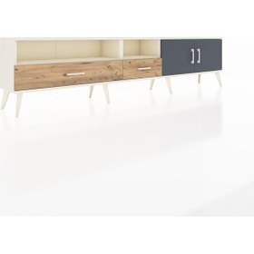 Resim Arges Tv Ünitesi 3 Raflı 2 Çekmeceli 2 Kapaklı 220x30x51 Aytaşı-antrasit/çam Antrasıt/atlas Çam - Aytası 