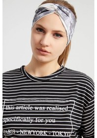 Resim Batik Butik Tasarım Kadın Bandana Saç Bandı, Ekstra Yumuşak, Esnek, Doğal, Pamuklu Penye - Tek Ebat / Batik Beyaz Batik Beyaz 