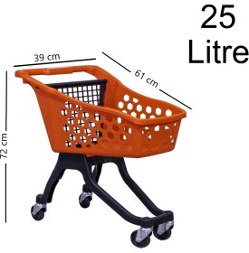 Resim Kartal Plastik Çocuk Market Alışveriş Arabası 25 Litre Kırmızı 