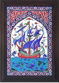 Resim Armada Çini 40X60 Cm Ed 501 Osmanlı Kalyon Eldekoru Çini Pano 