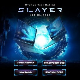 Resim Game Garaj Slayer X7T XL-5070 C2 Intel Core i7 14650HX 32GB RAM 1TB SSD RTX5070 18" 180Hz QHD+ IPS FreeDOS Oyuncu Laptop 