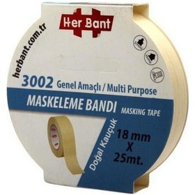 Resim 18mmx25mt Maskeleme Band Doğal Kauçuk Hotmelt Bant Yüksek Kalite 