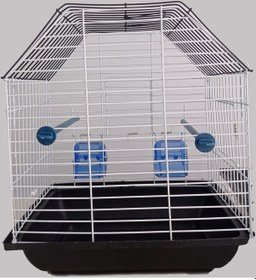 Resim Albatros İki Kapılı İki Yemlikli Geniş Siyah Kuş Kafesi 