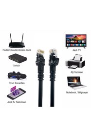 Resim DERKAB 30 Metre Cat6 Network-Ağ-Ethernet Kablosu Siyah 