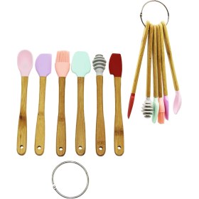 Resim Go İthalat 6 Parça Mini Ahşap Saplı Silikon Mutfak Set (784) 